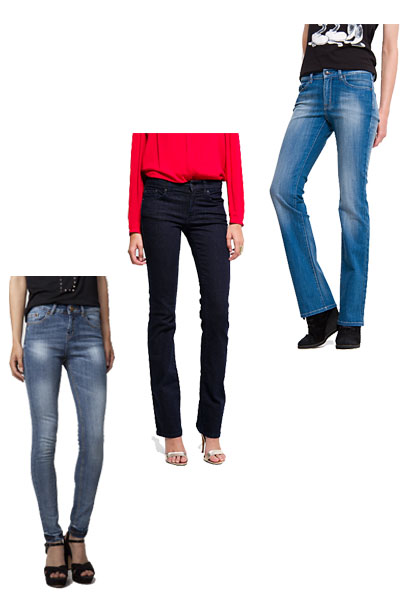 Jeans de tiro alto en denim oscuro