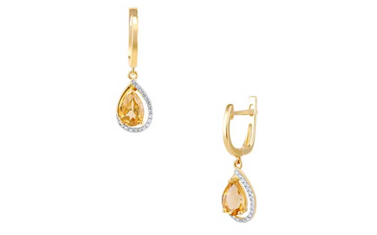 Aretes con citrino Joyer&iacute;as BIZZARRO